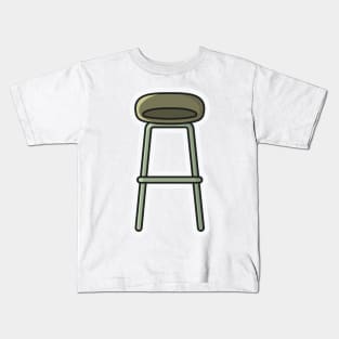 Modern Bar Stool, Chair Sticker design vector illustration. Interior indoor bar objects icon concept. Furniture for Bar and Restaurant decoration sticker style logo design with shadow. Kids T-Shirt